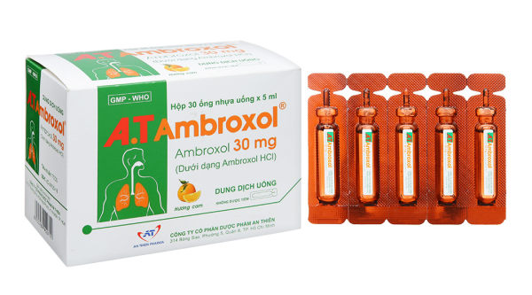 Dung dịch uống A.T Ambroxol tan đàm trong bệnh lý hô hấp (30 ống x 5ml)