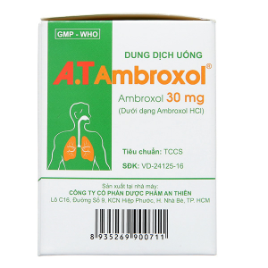 Dung dịch uống A.T Ambroxol tan đàm trong bệnh lý hô hấp (30 ống x 5ml)