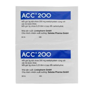 Bột pha dung dịch uống ACC 200 tan đàm trong bệnh lý hô hấp (50 gói x 3g)