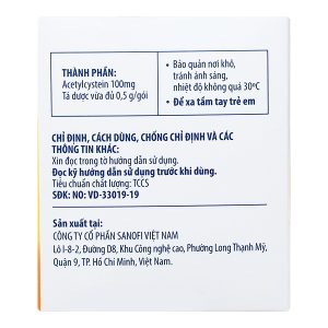 Thuốc cốm Acemuc Kids 100mg tiêu nhầy trong bệnh hô hấp (30 gói x 0.5g)