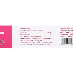 Acyclovir Stella Cream trị nhiễm virus Herpes simplex da tuýp 5g