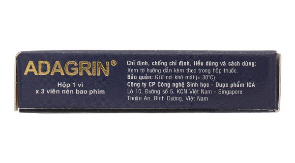 Adagrin 100mg trị rối loạn cương dương (1 vỉ x 3 viên)