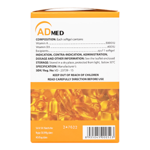 Admed trị tình trạng thiếu vitamin A-D (10 vỉ x 10 viên)