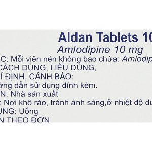 Aldan Tablets 10mg trị tăng huyết áp, dự phòng đau thắt ngực (3 vỉ x 10 viên)
