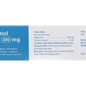 Allopurinol Stella 300mg trị gout, sỏi thận (3 vỉ x 10 viên)