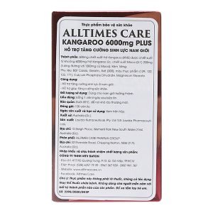 Alltimes Care Kangaroo 6000mg Plus tăng cường sinh lý nam hộp 100 viên