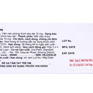 Alsiful S.R Tablets 10mg trị phì đại tuyến tiền liệt (3 vỉ x 10 viên)