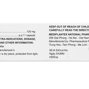 Althax 120mg hỗ trợ điều trị viêm mũi dị ứng, nhiễm khuẩn hô hấp (3 vỉ x 10 viên)