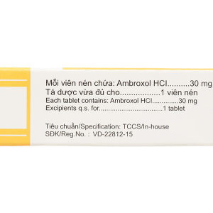 Ambroxol Boston 30mg tiêu nhầy, trị bệnh đường hô hấp (3 vỉ x 10 viên)