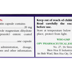 AmePrazol 20 trị viêm xước dạ dày, trào ngược dạ dày thực quản (5 vỉ x 6 viên)