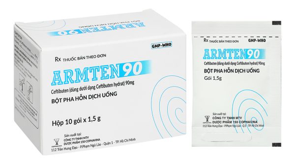 Bột pha hỗn dịch Armten 90 trị các trường hợp nhiễm khuẩn vừa và nhẹ (10 gói x 1,5g)
