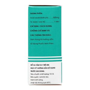 Aspirin pH8 500mg giảm đau, kháng viêm, hạ sốt (20 vỉ x 10 viên)