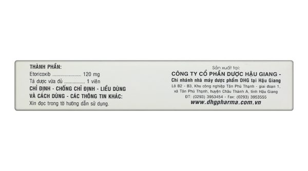 Atocib 120 trị đau xương khớp, cấp và mạn tính, viêm khớp dạng thấp (3 vỉ x 10 viên)