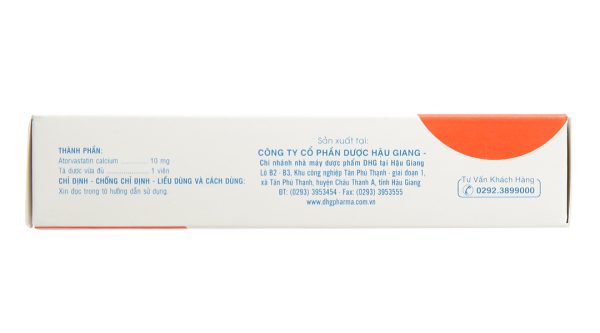 Atorlip 10 trị rối loạn mỡ máu (3 vỉ x 10 viên)