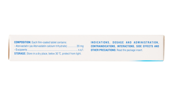 Atorvastatin Domesco 20mg trị tăng cholesterol máu (2 vỉ x 10 viên)