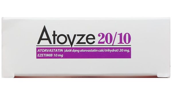 Atovze 20/10 điều trị tăng cholesterol máu (3 vỉ x 10 viên)