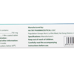 Ausmuco 750V trị hỗ trợ trong bệnh lý hô hấp có tăng tiết nhầy (2 vỉ x 10 viên)