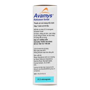 Hỗn dịch xịt mũi Avamys điều trị viêm mũi dị ứng chai 30 liều xịt