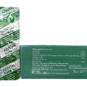 Azintal Forte Tabs trị đầy hơi, khó tiêu (10 vỉ x 10 viên)