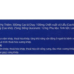 Viên xương khớp Bách Niên Kiện giảm nguy cơ viêm khớp, thoái hóa khớp hộp 20 viên