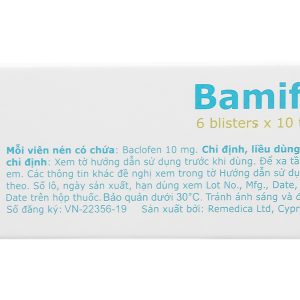 Bamifen 10mg giãn cơ, giảm co cứng cơ vân (6 vỉ x 10 viên)