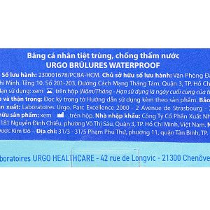 Băng cá nhân chống thấm nước Urgo Brulures Waterproof (10 x 7cm) 1 miếng