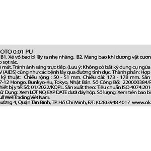 Bao cao su Okamoto 0.01 PU siêu mỏng hộp 2 cái