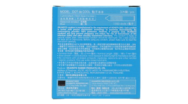 Bao cao su Okamoto Dot De Cool 52mm hộp 3 cái