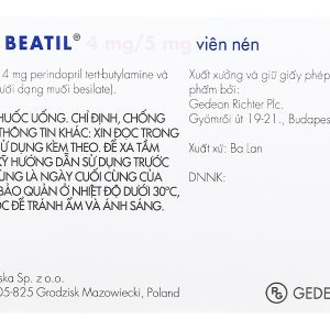 Beatil 4mg/5mg trị tăng huyết áp, mạch vành (3 vỉ x 10 viên)
