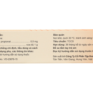 Thuốc mỡ bôi da Benate Fort Ointment 0,05% giảm viêm và ngứa da tuýp 10g