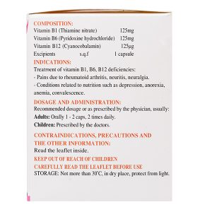 Betalgine trị thiếu vitamin B1, B6, B12 (10 vỉ x 10 viên)