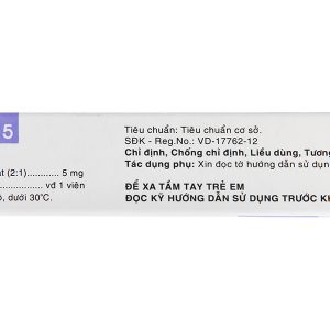 Bihasal 5 trị tăng huyết áp, đau thắt ngực (3 vỉ x 10 viên)