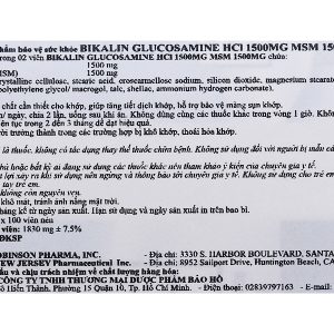 Bikalin tăng tiết dịch, bảo vệ màng sụn khớp chai 100 viên