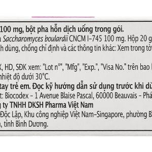 Bột pha hỗn dịch uống Bioflora 100mg ngừa và điều trị tiêu chảy hộp 20 gói