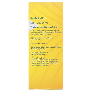 Siro Bisolvon Kids 4mg/5ml làm loãng đờm trong các bệnh phế quản chai 60ml