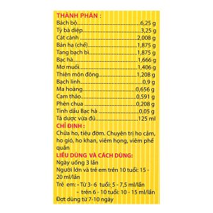 Siro Bổ Phế TW3 Chỉ Khái Lộ trị ho, tiêu đờm chai 125ml