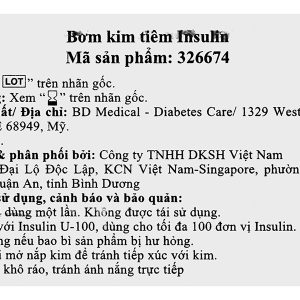 Bơm kim tiêm Insulin BD Ultra-Fine 31G x 6mm (1ml/100U) hộp 100 cái