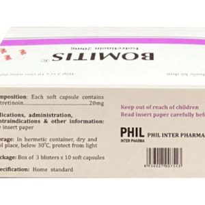 Bomitis 20mg điều trị mụn trứng cá dạng nặng (3 vỉ x 10 viên)