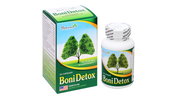 Boni Detox giúp giải độc phổi, long đờm, giảm ho hộp 30 viên