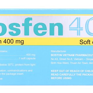 Bosfen 400 giảm đau, hạ sốt, kháng viêm 400mg (5 vỉ x 10 viên)