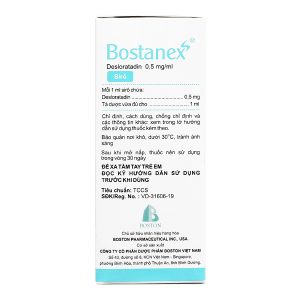 Siro Bostanex 0.5mg/ml giảm các triệu chứng viêm mũi dị ứng, mề đay chai 60ml