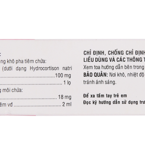 Bột khô pha tiêm Hydrocortison Bidiphar 100mg chống viêm, dị ứng (1 lọ bột + 1 ống 2ml)