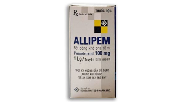 Bột pha tiêm Allipem 100mg điều trị ung thư phổi không tế bào nhỏ hộp 1 lọ 100mg