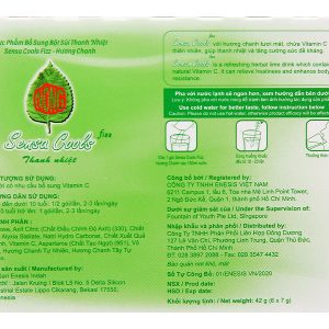 Bột sủi Sensa Cools Fizz hương chanh thanh nhiệt, bổ sung vitamin C hộp 6 gói x 7g