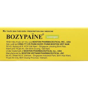 Viên ngậm Bozypaine trị viêm họng, đau họng tuýp 24 viên