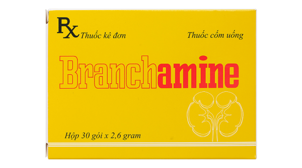 Thuốc cốm Branchamine cung cấp các acid amin trong suy thận mạn tính (30 gói x 2,6g)