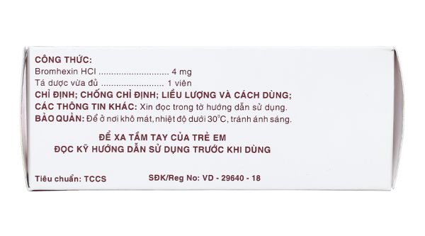 Bromhexin F.T Pharma 4mg tan đàm trong bệnh lý hô hấp (10 vỉ x 20 viên)