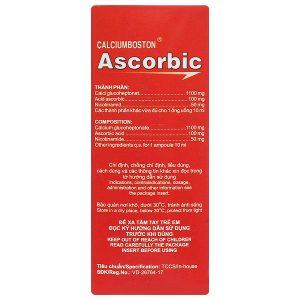 Dung dịch uống Calciumboston Ascorbic trị thiếu canxi, vitamin C (20 ống x 10ml)