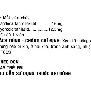 Cancetil Plus 16mg/12.5mg trị tăng huyết áp (3 vỉ x 10 viên)