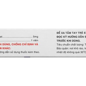 Cardicormekophar 5mg trị tăng huyết áp, đau thắt ngực (3 vỉ x 10 viên)